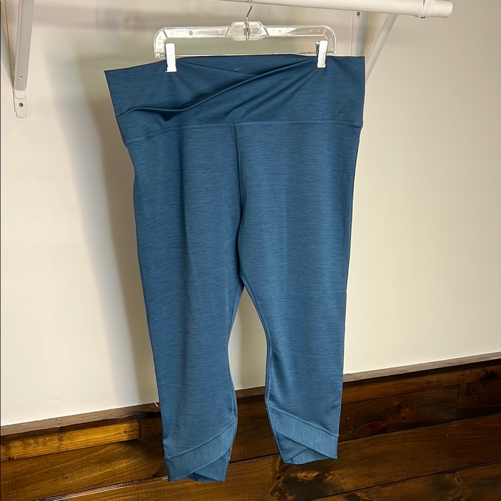 Nike Heathered Blue Crossover‎ Leggings- 3X